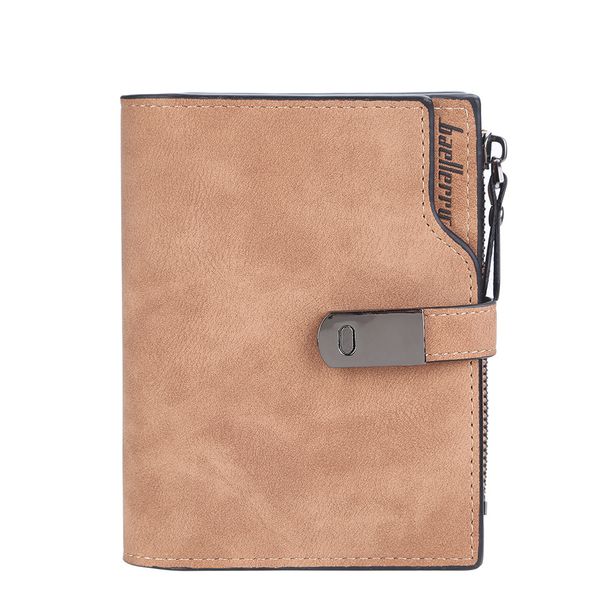 BAELLERRY new women's short wallet version with multiple card slots zipper coin purse buckle card bag men purse_voghion.com