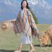 Colorful checkered ethnic style women's shawl, warm windproof scarf, grassland photography cape, spring and autumn_voghion.com