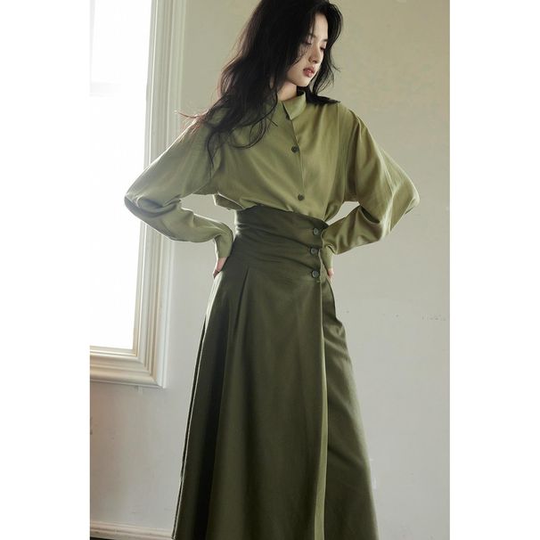 2025 Stunning Waist-Cinching Dress For Women, Autumn And Winter High-End Elegant Two-Piece Dress, Atmosphere Korean_voghion.com