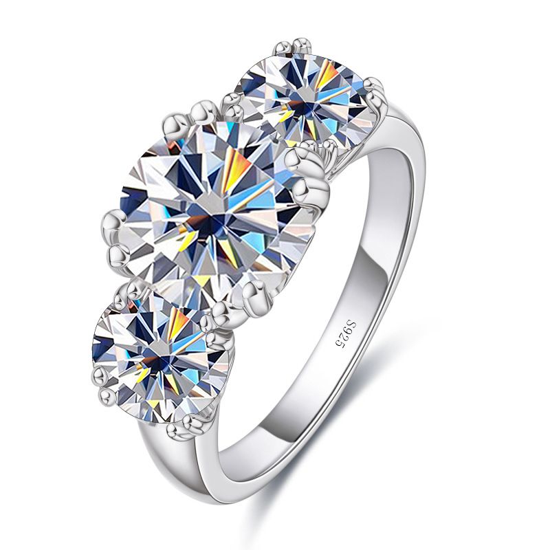 Tancise 5,0 CT All-Moissanit-Ringe für Damen, 3 Steine, funkelnder Diamant, Ehering, Sterling-Schmuck, GRA_voghion.com