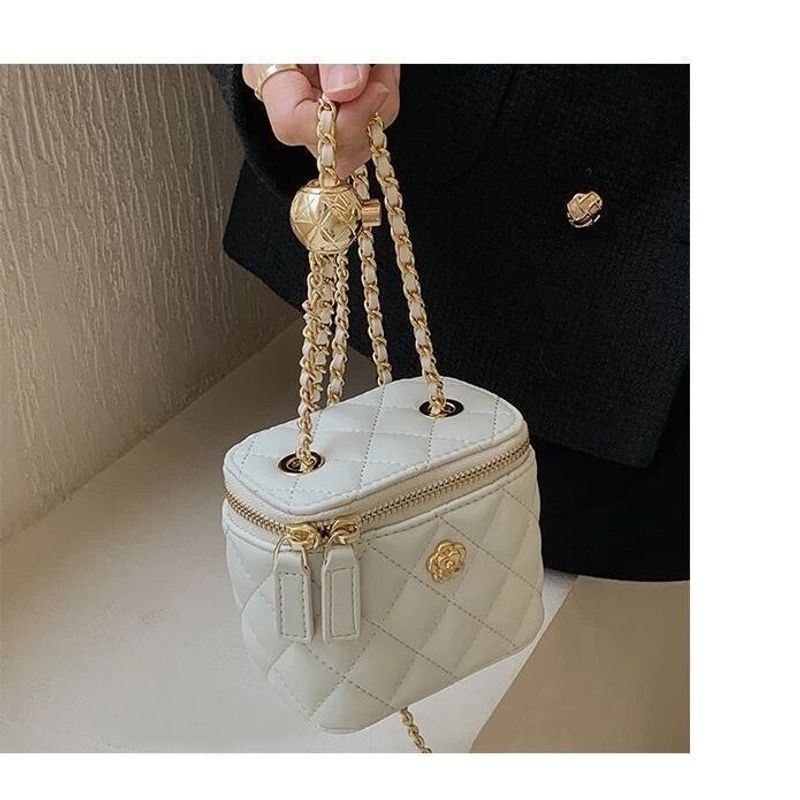 Γυναικεία Τσάντα 2023 Νέα Camellia Rhombus Chain Box Μικρή γυναικεία καλοκαιρινή μίνι τσάντα χιαστί με έναν ώμο_voghion.com