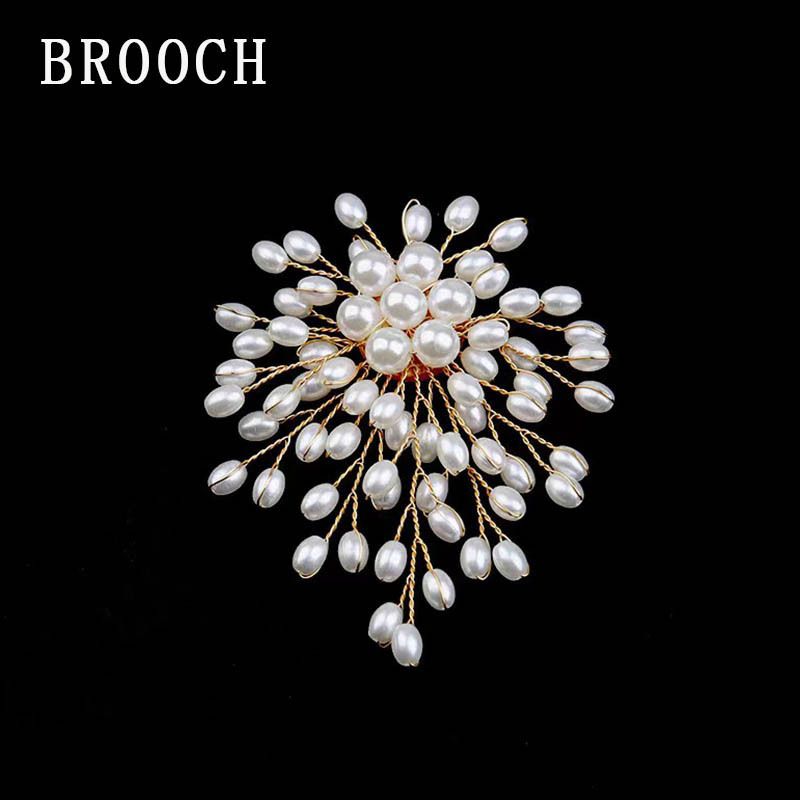 Hochwertige handgewebte Perlenbrosche für Damen, High-End-Sense, leichte Luxus-Corsage, Nischendesign, Pin, Schmuckzubehör_voghion.com