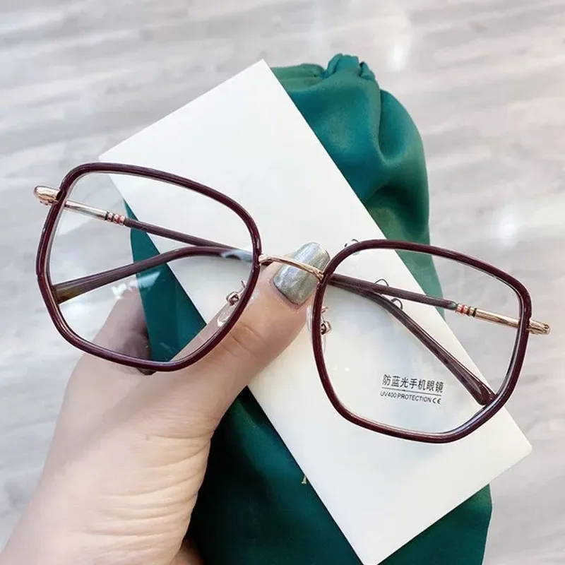 Ultraleichte Blaue Blockierbrille Für Mädchen, Retro-Stil, Grüner Rahmen, Schlichte Brille, Blaue Lichtblende, Transparente Brillenbrille Für Damen_voghion.com
