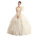 Robe de bal élégante en tulle pour femme, idéale pour un mariage, une représentation sur scène ou une occasion spéciale – Jupe princesse moelleuse avec détails à lacets_voghion.com