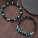 Retro Herren Holzperlen Türkis Armband Kombination Mehrschichtiges Stapelarmband Elastisches Perlenarmband Hip Hop Urlaubsarmband Herren_voghion.com