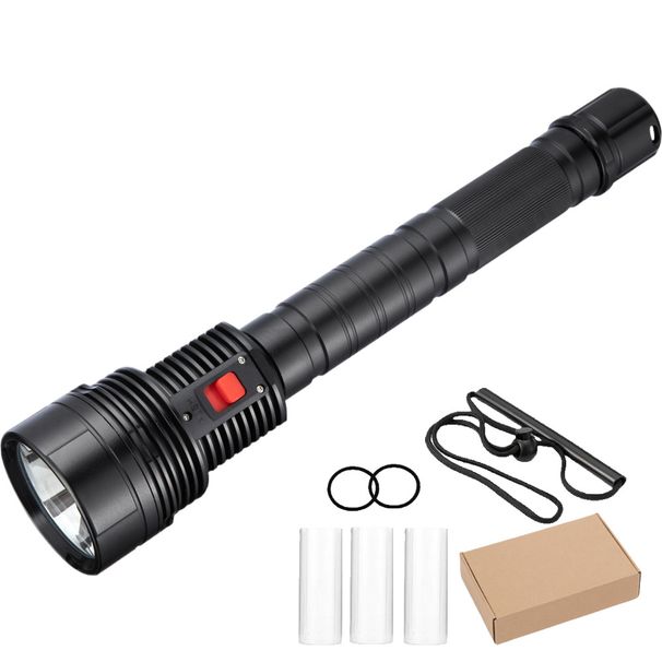 Dykning Stærk Lys Lommelygte Lang Rækkevidde LED Professionel Undervandsoperation Hav Dykkerlys 26650_voghion.com