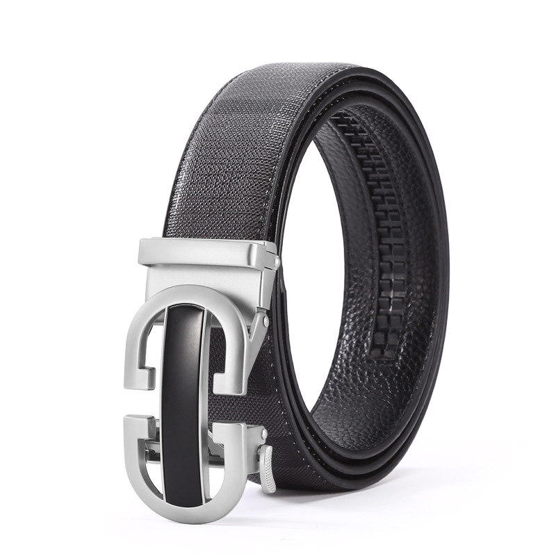 Nouvelle ceinture pour hommes en alliage boucle automatique peau de vache à la mode hommes Style haut de gamme affaires décontracté polyvalent pantalon ceinture_voghion.com
