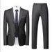 Herrenbekleidung Four Seasons Light Business Korean Herren Slim Date Anzug Zweiteiliger Anzug Bräutigam Hochzeitsbankett Kleid Studio Anzug_voghion.com