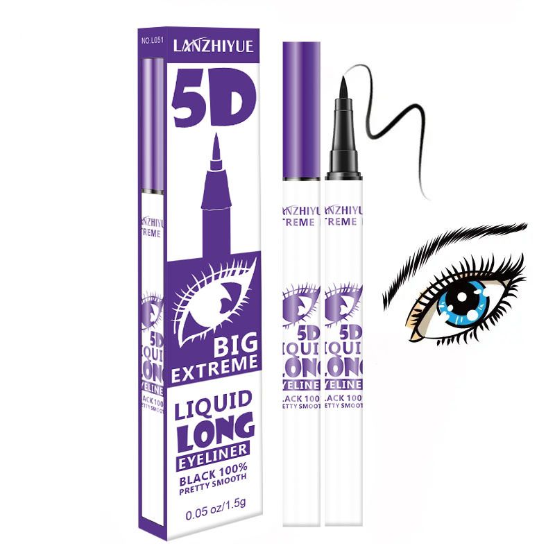 Explosive Eyeliner Waterproof, quick-drying, oil-resistant, non-smilling, long-lasting ultra-fine black liquid Eyeliner Liquid Eyeliner_voghion.com