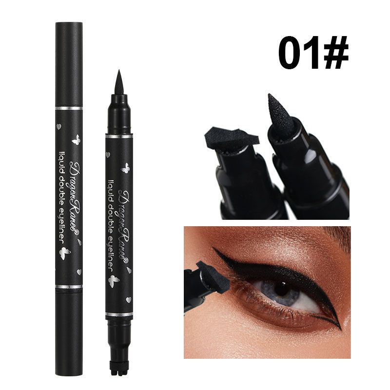 2 IN 1 Penna Eyeliner Butterfly Seal Star Moon Stamp Matita Eyeliner Liquido Nero Impermeabile a Lunga Durata Occhi Trucco Cosmetico_voghion.com