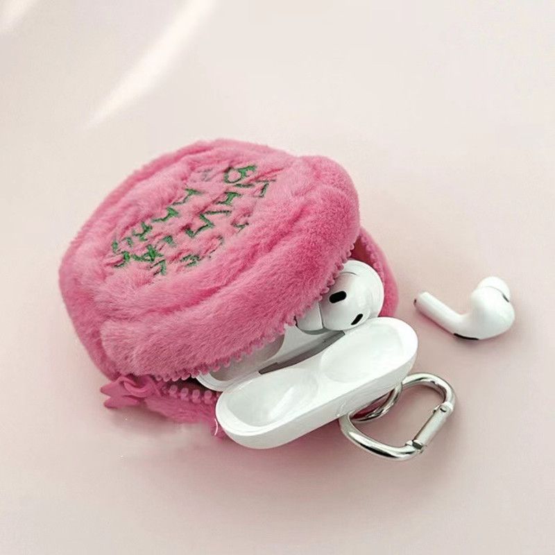 Korean Cute Plush Potter Cake Pink Mini Coin Purse Earphone Cable Storage Bag For Women_voghion.com