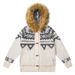 Fair-Isle-Strickjacke mit Kapuze für Damen und Herren – Vintage-Muster im nordischen Stil, kuscheliges Fleecefutter, Unisex-Pullover im Oversize-Stil (Grau, Beige)_voghion.com