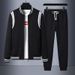 Men's Oversized Sportswear Two-Piece Set – Loose Fit Cardigan & Sweater Combo, Plus Size Autumn Casual Outfit_voghion.com