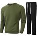 "Herren-Set aus kariertem Hemd und Hose – Europäische Größe, langärmliges Freizeitoutfit – Schwarz/Grau/Khaki/Armeegrün"_voghion.com