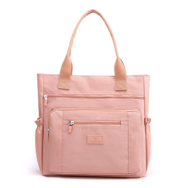 Borsa a tracolla in nylon impermeabile da donna, grande capacità, alla moda, con manici, borsa da viaggio e borsetta_voghion.com
