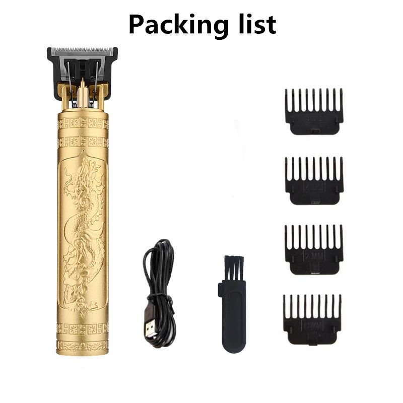 Tondeuse à barbe électrique professionnelle sans fil USB en plastique, kit de toilettage pour coupe de cheveux_voghion.com
