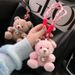 Cute Adorable Plush Bear Car Keychain Pendant With Pearl Bowknot And Heart Decoration Small Doll Ornament_voghion.com