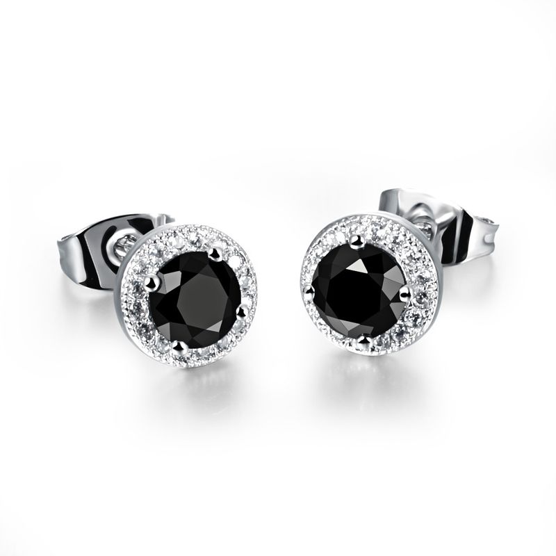 Boucles d'oreilles en cuivre all-match de luxe léger design de niche de mode tempérament simple boucles d'oreilles serties de diamants pleines de diamants_voghion.com