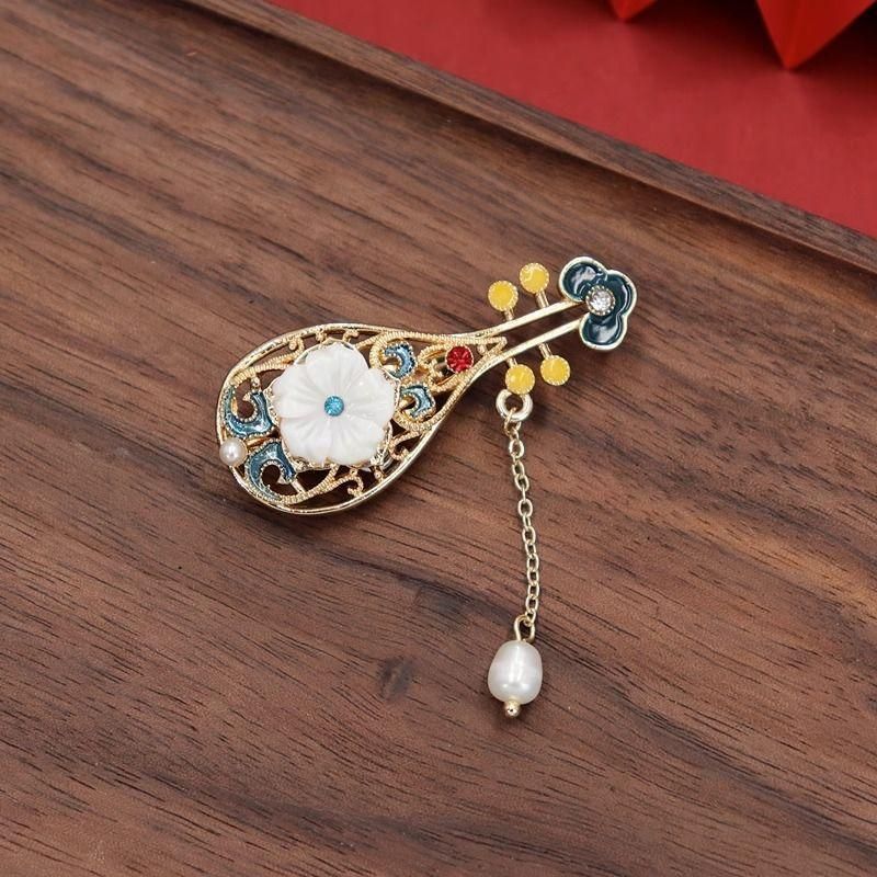 Brooch Women's High-end Sense High-end Court Temperament Elegant Pearl Pin Cheongsam Press Placket Hanfu Accessories Corsage_voghion.com