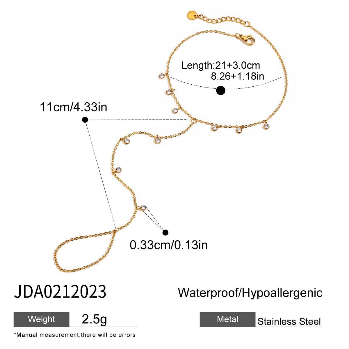 Wanxing Niche Beach Modern Classic Gold - Cavigliera con catena a maglie multiple in zirconi, per donna_voghion.com