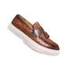 Suitable For All Seasons Minimalist White Trendy Men's Slip-On Fish Scale Embossed Casual Leather Loafers_voghion.com