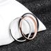 Fashion KNOCK Titanium Steel Rose Gold Anti-allergy Smooth Simple Wedding Couples Rings Bijouterie for Man or Woman Gift_voghion.com