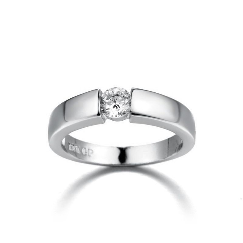 Simple single diamond wedding rings, couple rings, men's rings, rose gold plated rings_voghion.com