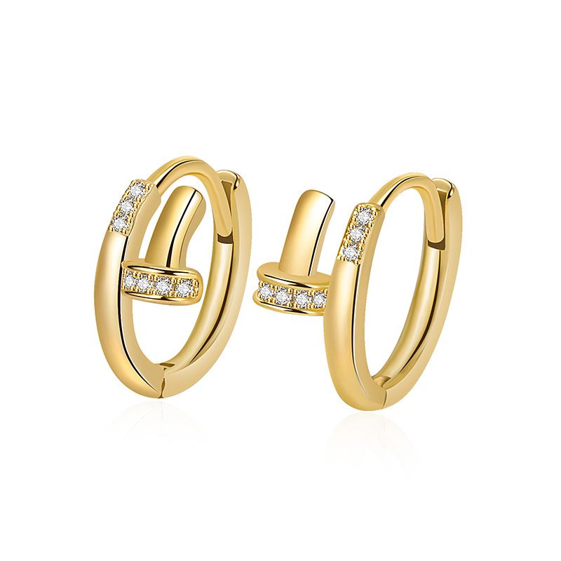 New gold zircon earring screws earring jewelry ins ear buckle_voghion.com