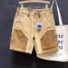Men's Clothing Summer patchwork contrast color workwear denim shorts one piece drop shipping_voghion.com