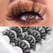 False Eyelashes Messy Fried Hair Curl Thick fluffy eyelashes_voghion.com