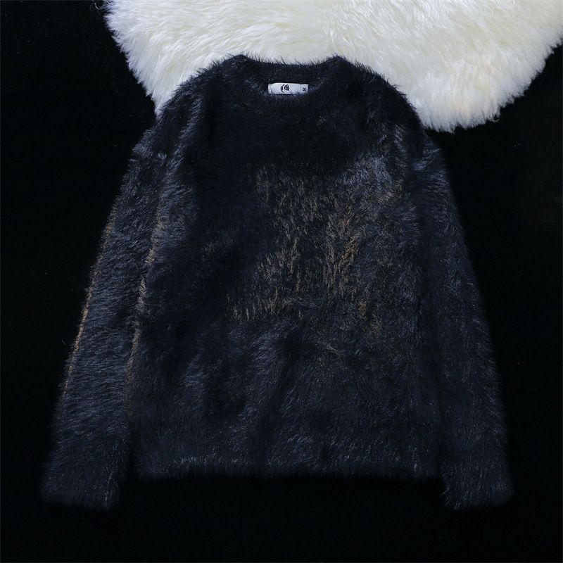 Men's Clothing Solid Color Warm Knitted Sweater Round Neck Autumn And Winter Harajuku Style Ins Loose Trendy Wear_voghion.com