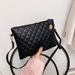 Insert lock for women 2024 new fashionable and simple single shoulder embroidered thread diamond grid PU soft face_voghion.com