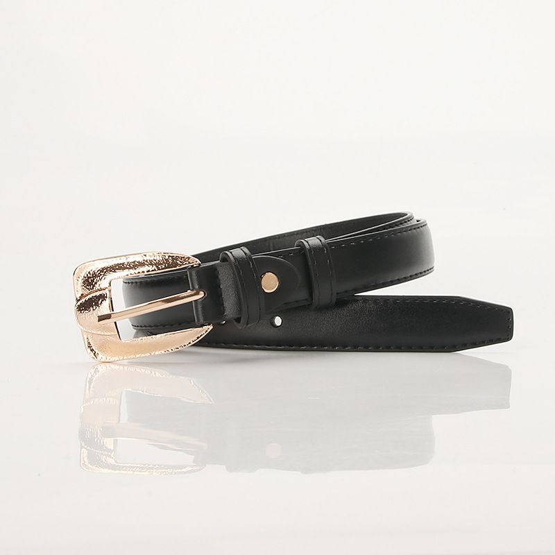 Sanyi color belt women's new alloy pin buckle high-end versatile decorative suit pu thin belt jeans belt_voghion.com