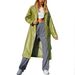 Trench lungo in pelle da donna, casual e versatile_voghion.com