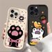 Süße Katze Hund Klaue Bowknot Matte Fall für iPhone 16 15 14 13 12 11 Pro Max X XS X S Max XR SE 2020 7 8 Plus iphone16 Rückseite_voghion.com