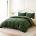 Tufted Wool Cut Flower Army Green Moroccan Quilt Cover Home Textile Bedding Three Piece Set_voghion.com