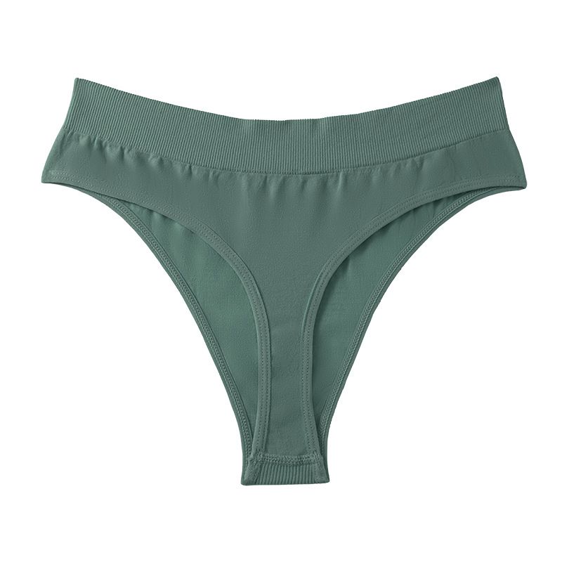 Women's T-shaped Underwear Sexy Seamless Sports Fitness Wide Waist Low Waist Seamless Solid Color Triangle Pants_voghion.com
