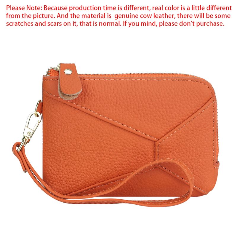 URBAN MASTER Portamonete in vera pelle con portachiavi, portafoglio con cerniera multipla, porta carte portatile da polso 1827_voghion.com