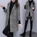 Women's Oversized Plaid Wool Coat - Longline Loose Fit Trench Coat For Autumn & Winter, Stylish Checkered Outerwear With Notched Lapel_voghion.com