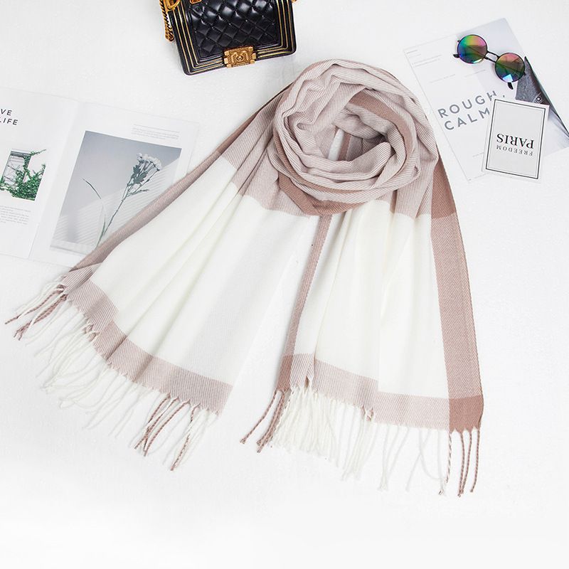 Women's Scarves imitation cashmere color matching scarf women's large air conditioning shawl_voghion.com