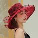 Cappello da spiaggia a pois, estivo, da donna, in organza, per sole e spiaggia_voghion.com