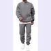 Conjunto esportivo casual masculino – Moletom de manga comprida com gola redonda e calça jogger (Tamanhos P-5XG, Poliéster, Estilo urbano, Ideal para academia e para usar na rua)_voghion.com