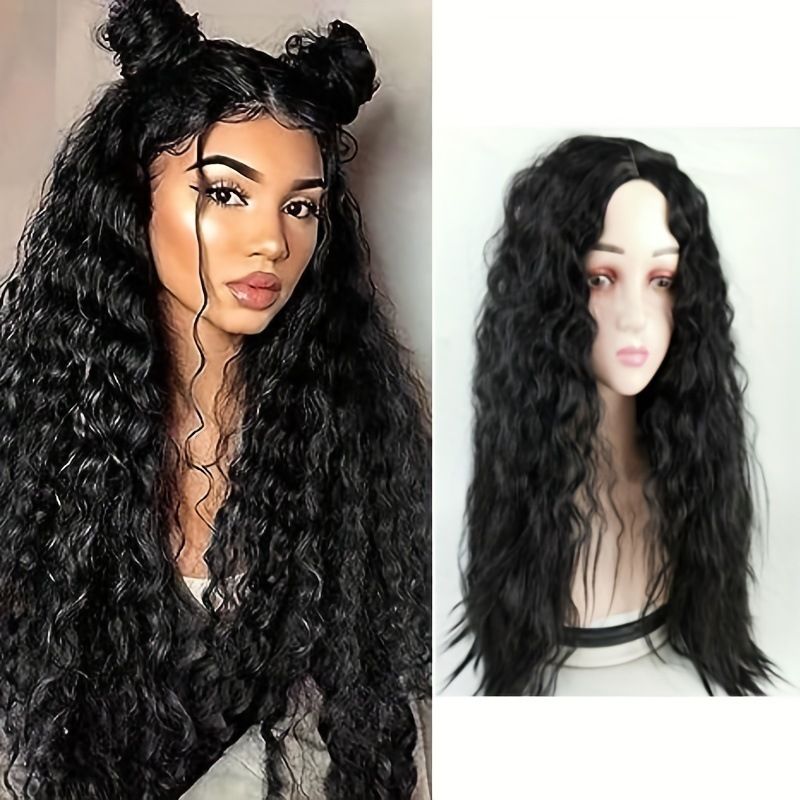 African Long Curly Middle Part Wig Factory Direct Sales Stable_voghion.com