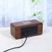 New Wireless Charging Wooden Clock Multi Function Temperature And Humidity Alarm Clock LED Electronic Clock Smart Phone Wireless Charging_voghion.com