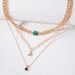 Damen-Schmuckset, modisch, leicht, luxuriös, Smaragd-Edelstein, Schleife, mehrlagige Halskette, Retro, All-Match-Party, Stapel-Halskette, Zubehör_voghion.com
