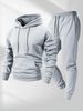 Herren-Set aus Fleece-gefüttertem Kapuzenpullover und Jogginghose – Weiche Sportbekleidung aus Polyester-Baumwoll-Mischgewebe für Fitnessstudio, Laufen und Freizeit_voghion.com
