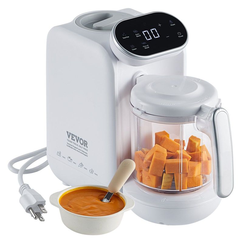 VEVOR Baby Food Maker, 430W Baby Food Processor With 750 Ml Tritan Bowl, SUS304 Stainless Steel, 5 In 1 Baby Food Puree Blender Steamer Grinder For Food, Fruit, Vegetable, Meat_voghion.com