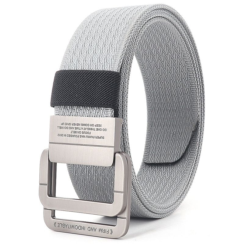Cintos masculinos de liga com fivela dupla de nylon, cinto de lona para esportes ao ar livre, lazer, jovens, calças masculinas_voghion.com