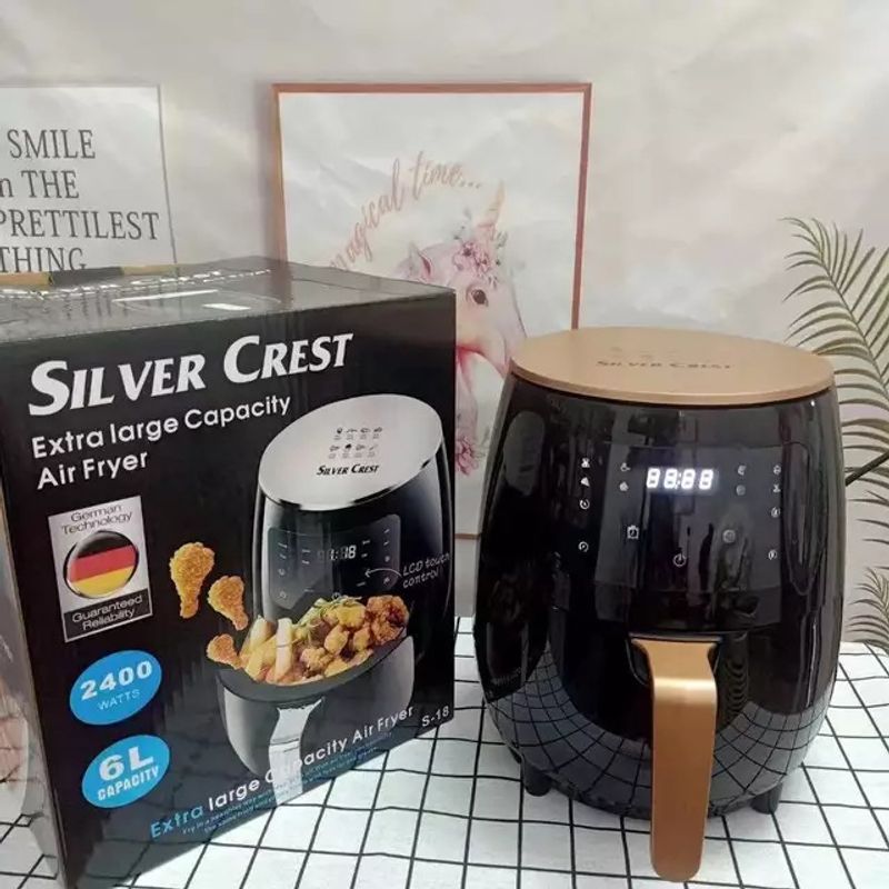 6L Large Capacity Air Fryer With Touch Control, Healthy Oil-Free Electric Fryer For Family, Gift & Wholesale, Black (Non-Coated) EU Standard​_voghion.com