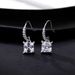 Orecchini pendenti in zircone cubico quadrato per donna Anniversario Fine Vero Argento Sterling Ganci per le orecchie Pendientes_voghion.com